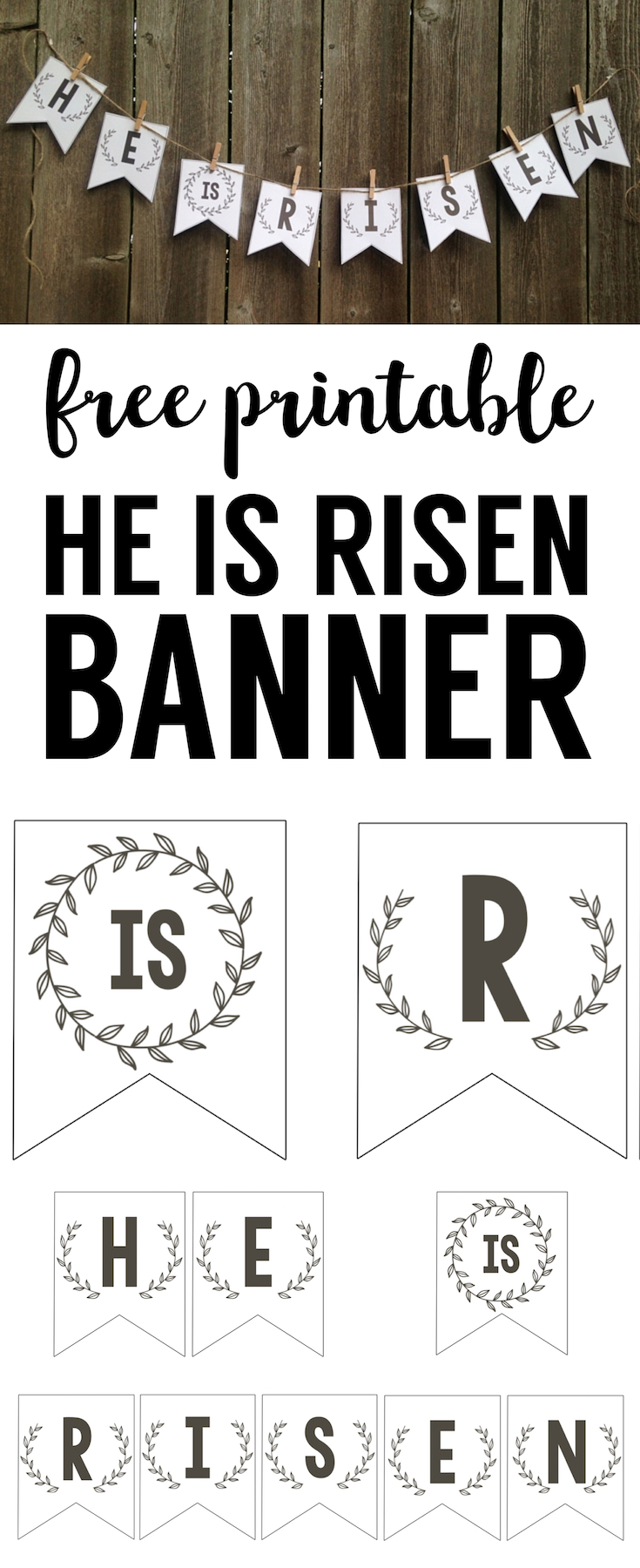 He Is Risen Banner Free Printable Easter Banner Paper Trail Design