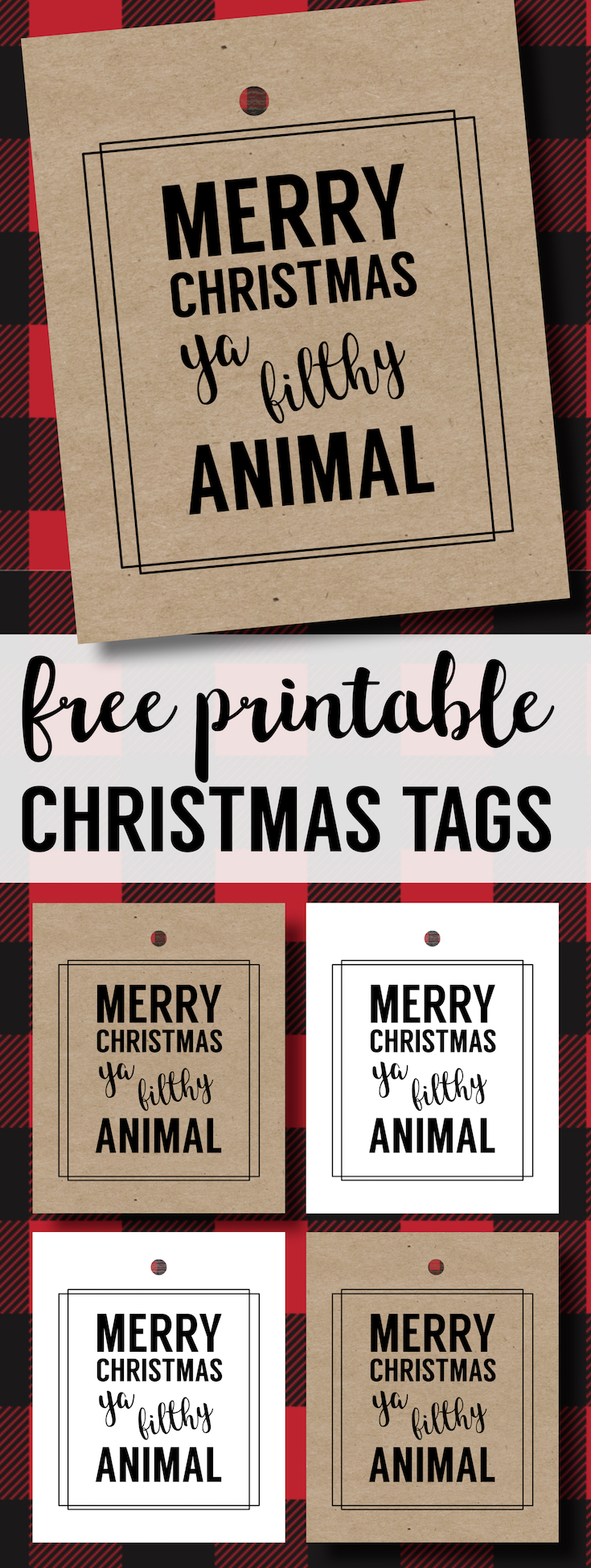 Merry Christmas Ya Filthy Animal Card Free Printable - Paper Trail Design