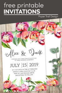 Floral invitation template with text overlay- free printable invitations