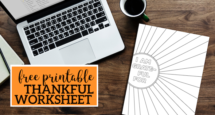 I Am Thankful for Worksheet Free Printable. I am grateful page printable for kids or adults. Great Thanksgiving or Christmas holiday activity. #papertraildesign #thanksgiving #thankful #grateful #blessed #thanksgivingworksheet
