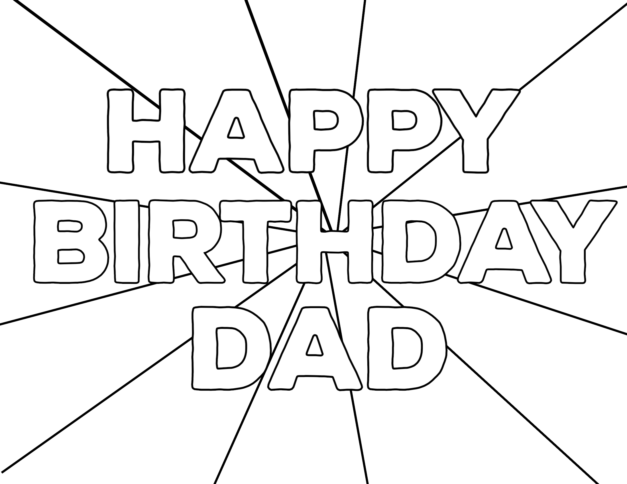 Happy Birthday Dad Coloring Pages Sketch Coloring Page