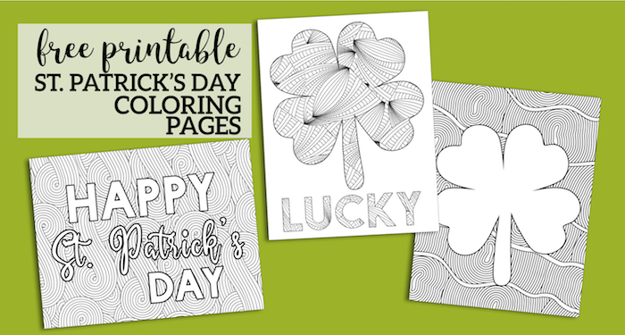 Free Printable St. Patrick's Day Coloring Sheets. St Paddy's Day coloring pages for kids or adults. Shamrock and lucky coloring. #papertraildesign #stpatricksday #stpaddysday #shamrock #freeprintable #coloringpage #stpatricksdaycoloringpage #luckoftheirish #irish #happystpatricksday