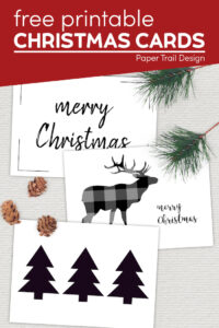 Merry Christmas cards with text overlay- free printable Christmas cards