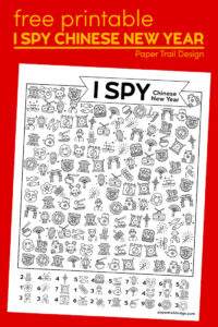 I Spy Chinese New Year game page with text overlay- free printable I spy Chinese New Year 