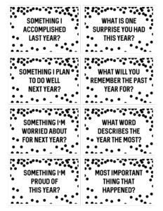 New Year reflection questions printable