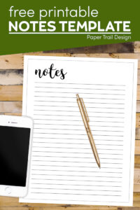 Printable notes page with text overlay- free printable notes template