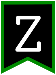 Letter Z chalkboard back to school banner flag with green border