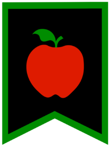 Apple chalkboard back to school banner flag with green border