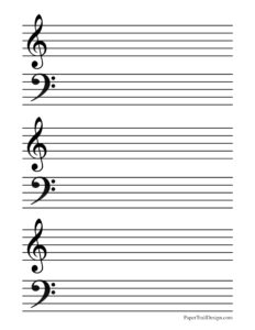 Treble and bass clef paper