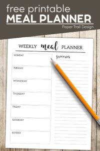 meal planner template page to print for free with text overlay- free printable meal planner