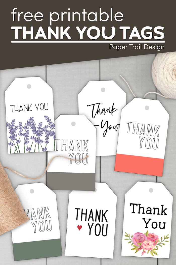 Free Printable Thank You Tags - Paper Trail Design