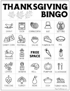 free printable Thanksgiving bingo card -21