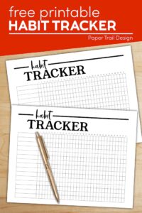 habit tracker pages with text overlay- free printable habit tracker