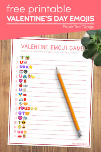 Valentine guess the emoji game with text overlay- free printable Valentine's day emojis
