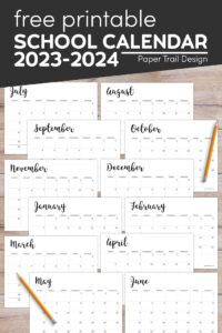 school year calendar 2023-24 with text overlay- free printable school calendar 2023-2024