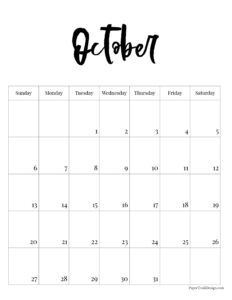 October 2024 calendar printable for free