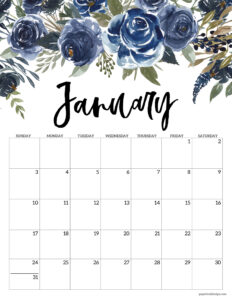 January 2027 calendar month to print for free