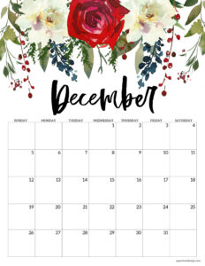 December 2027 calendar printable