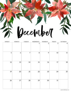 December 2027 calendar month to print for free