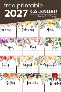 Cute 2027 calendar templates with text overlay- free printable 2027 calendar