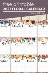 2027 monthly calendar templates with text overlay- free printable 2027 floral calendar