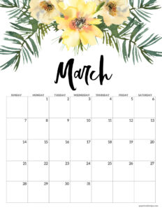 March 2027 calendar printable 