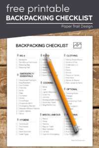 Better thank REI backpacking checklist with text overlay- free printable backpacking checklist