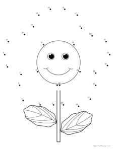 Printable dot to do flower with numbers 1-30