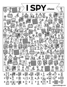 I spy chess activity game to print for free for a screen free activity