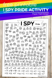 I spy pride game to print for free and hand out at pride events
