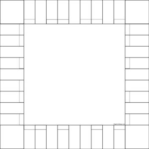 Printable Monopoly board template in black and white