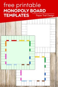 Printable Monopoly template with text overlay- free printable Monopoly board templates