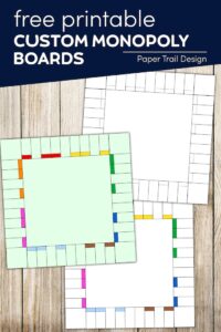 Monopoly game template with text overlay- free printable custom Monopoly boards