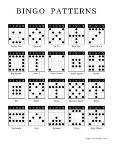 Basic Bingo patterns for a fun bingo night