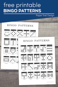 Bingo game patterns so you can play different variations of bingo with text overlay- free printable bingo patterns