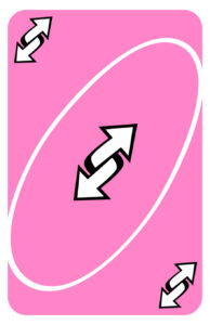 Pink Uno Reverse Card Image