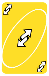 Yellow Uno Reverse Card Image