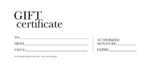 Gift certificate template document