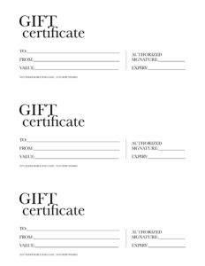 Page of 3 free gift certificate templates