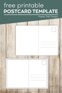 Back of postcard template with text overlay- free printable postcard template