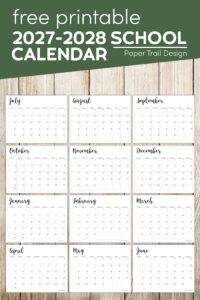 Printable school calendar 2027-28with text overlay- free printable 2027-2028 school calendar