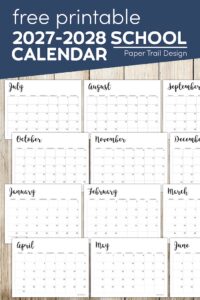 School year calendar with text overlay- free printable 2027-2028 school calendar