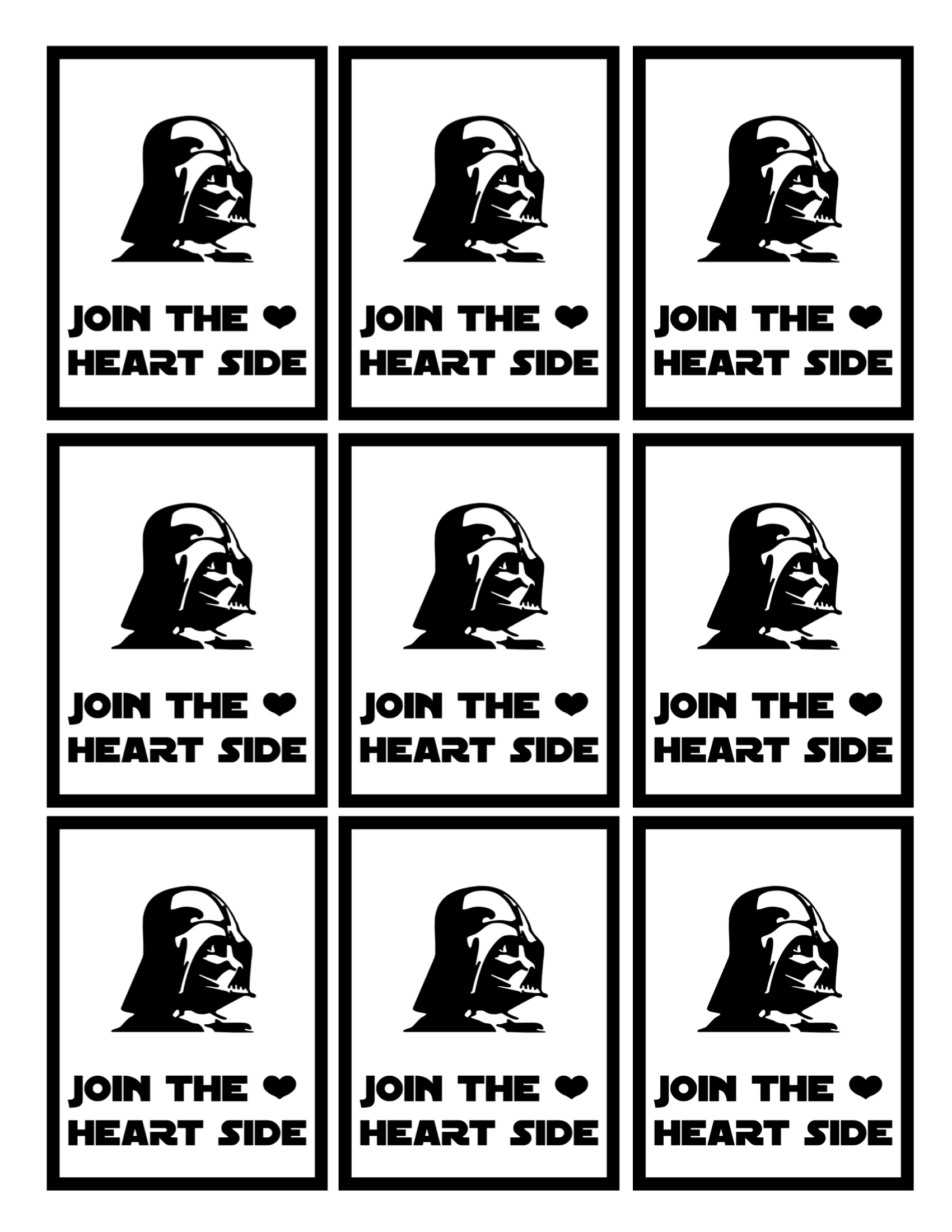 Darth Vader Valentine Printable Star Wars Paper Trail Design