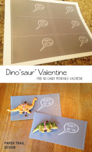 Free Printable Dinosaur Valentine Cards - Paper Trail Design