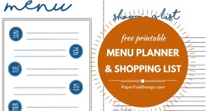 Menu Plan + Shopping List Free Printable - Paper Trail Design