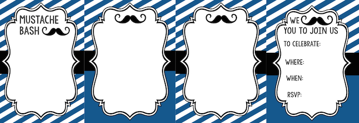 mustache party invitations