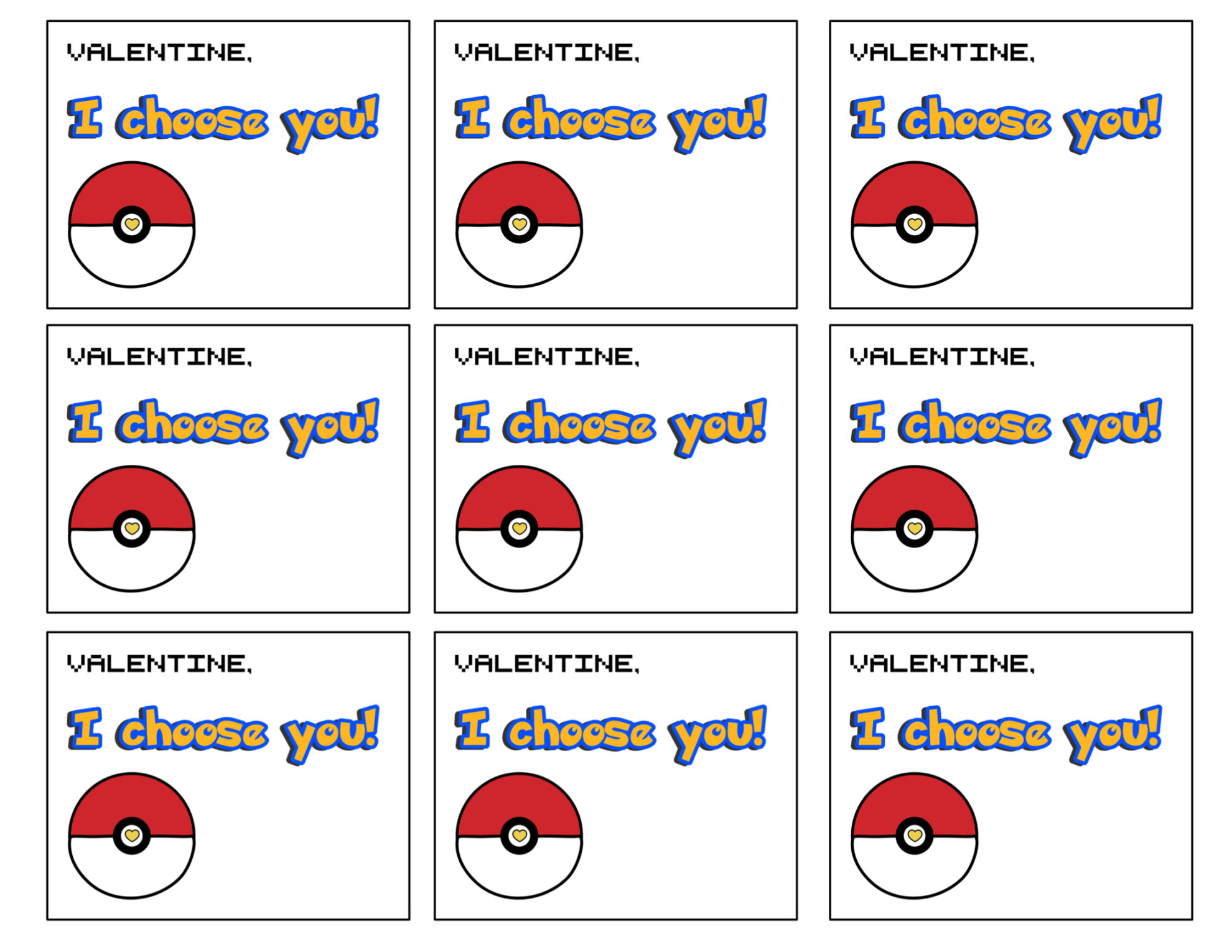 Free Printable Pokémon Valentine Cards Paper Trail Design