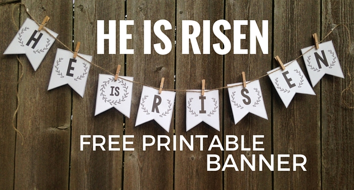 He Is Risen Banner {Free Printable Easter Banner} This banner is so easy to make. Just print, cut, & hang this DIY craft.