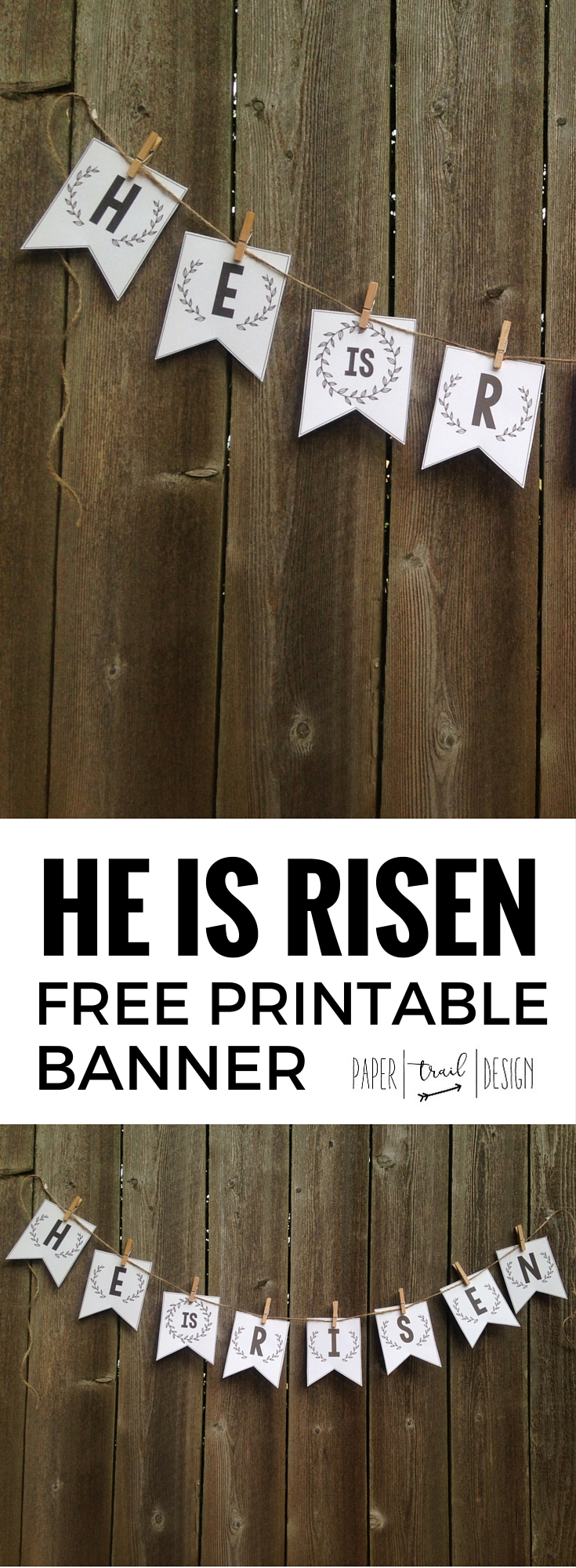 He Is Risen Banner {Free Printable Easter Banner} This banner is so easy to make. Just print, cut, & hang this DIY craft.