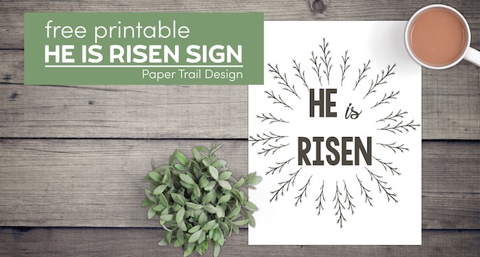 He is risen sign to print for decor with text overlay- free printable he is risen sign